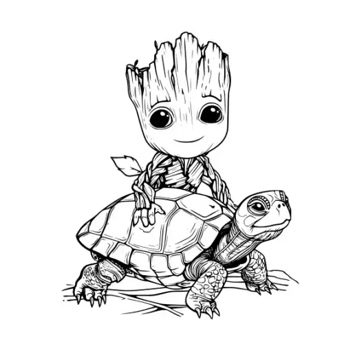 Baby Groot Silhouette SVG Design | SVG Files for Cricut & Print