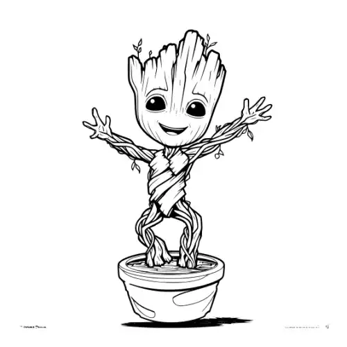 Baby Groot Silhouette SVG Design | SVG Files for Cricut & Print