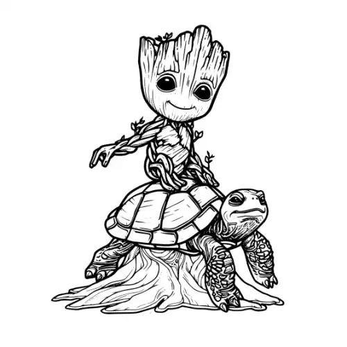 Baby Groot Silhouette SVG Design | SVG Files for Cricut & Print