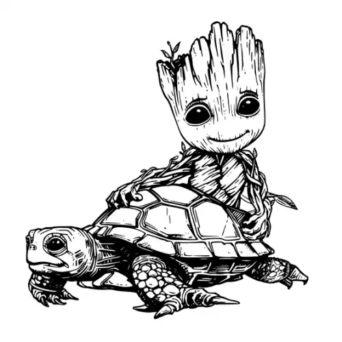 Baby Groot Silhouette SVG Design | SVG Files for Cricut & Print