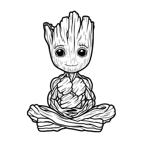 Baby Groot Silhouette SVG Design | SVG Files for Cricut & Print