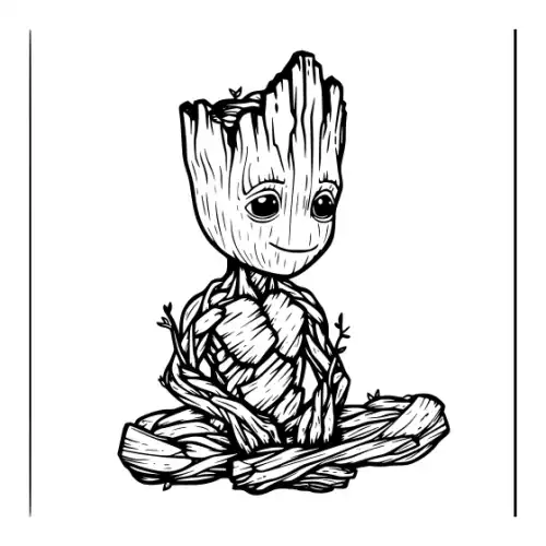 Baby Groot Silhouette SVG Design | SVG Files for Cricut & Print