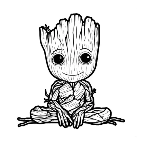 Baby Groot Silhouette SVG Design | SVG Files for Cricut & Print