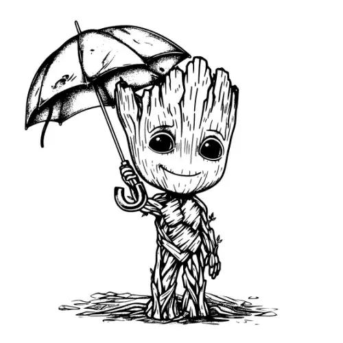 Baby Groot Silhouette SVG Design | SVG Files for Cricut & Print