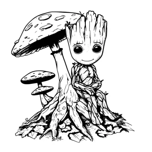 Baby Groot Silhouette SVG Design | SVG Files for Cricut & Print