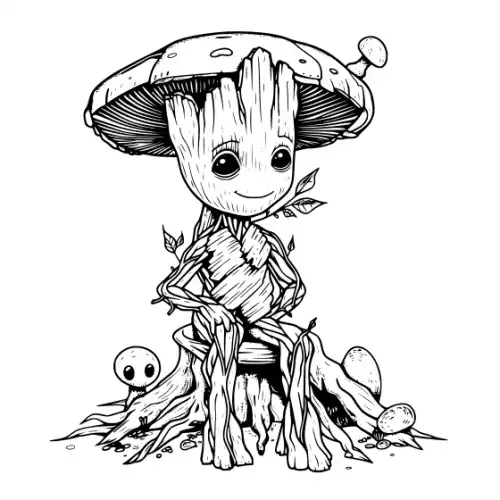 Baby Groot Silhouette SVG Design | SVG Files for Cricut & Print