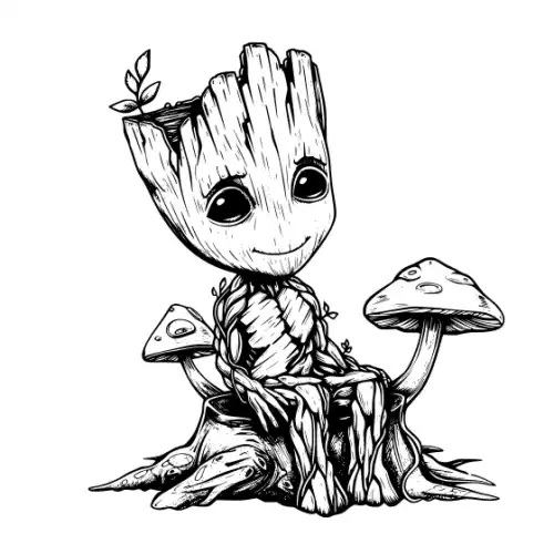 Baby Groot Silhouette SVG Design | SVG Files for Cricut & Print