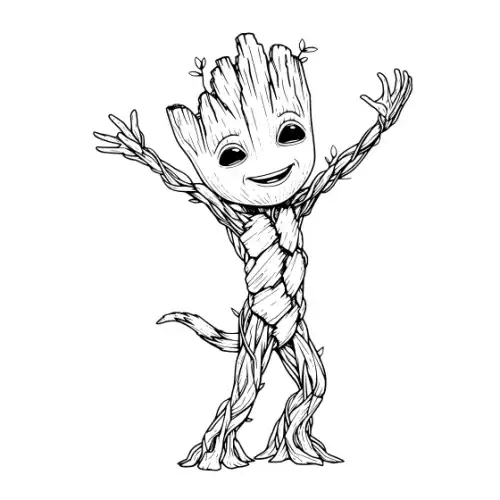 Baby Groot Silhouette SVG Design | SVG Files for Cricut & Print