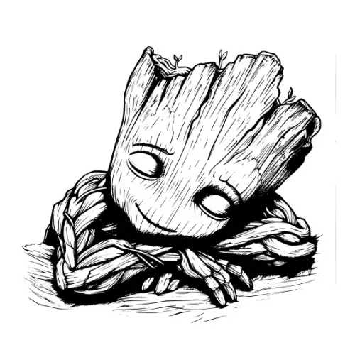 Baby Groot Silhouette SVG Design | SVG Files for Cricut & Print