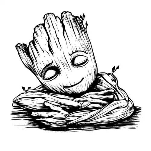 Baby Groot Silhouette SVG Design | SVG Files for Cricut & Print