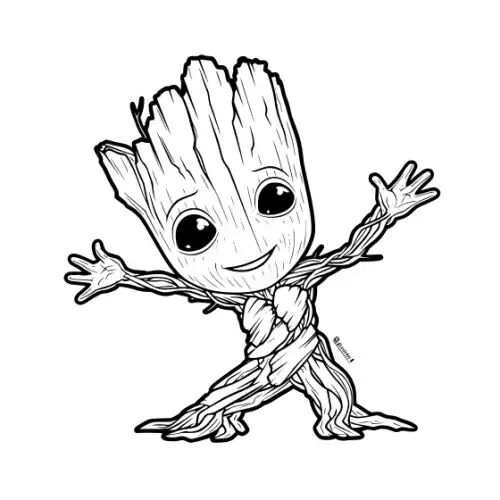 Baby Groot Silhouette SVG Design | SVG Files for Cricut & Print