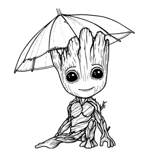 Baby Groot Silhouette SVG Design | SVG Files for Cricut & Print
