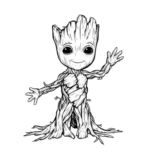Baby Groot Silhouette SVG Design | SVG Files for Cricut & Print