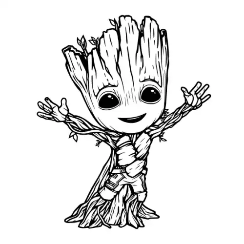 Baby Groot Silhouette SVG Design | SVG Files for Cricut & Print