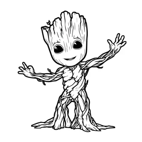 Baby Groot Silhouette SVG Design | SVG Files for Cricut & Print