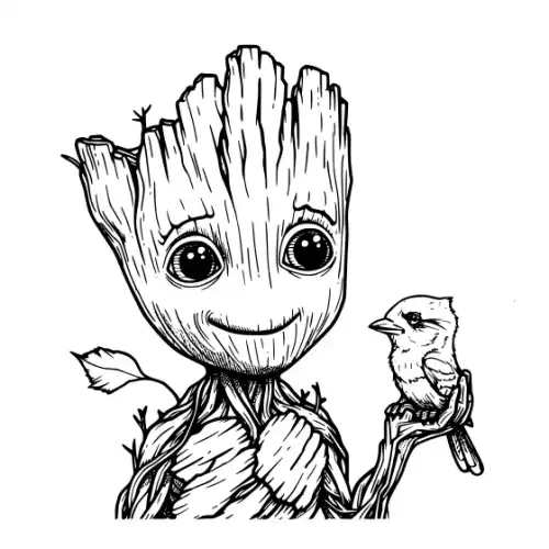 Baby Groot Silhouette SVG Design | SVG Files for Cricut & Print