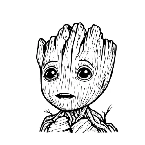 Baby Groot Silhouette SVG Design | SVG Files for Cricut & Print