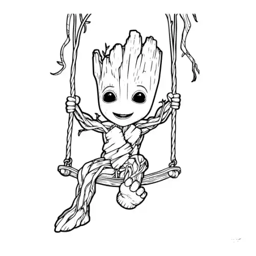Baby Groot Silhouette SVG Design | SVG Files for Cricut & Print