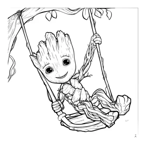 Baby Groot Silhouette SVG Design | SVG Files for Cricut & Print