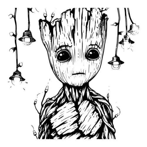 Baby Groot Silhouette SVG Design | SVG Files for Cricut & Print