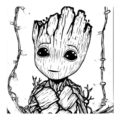 Baby Groot Silhouette SVG Design | SVG Files for Cricut & Print