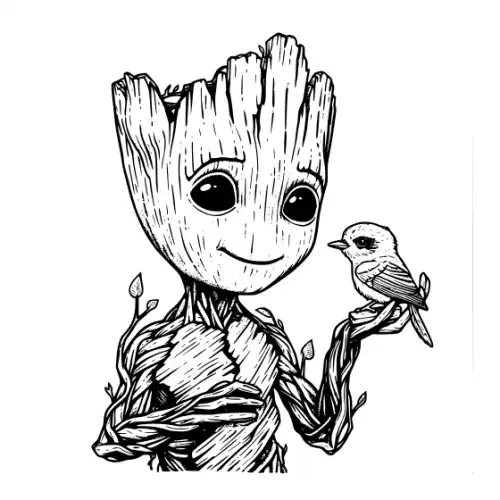 Baby Groot Silhouette SVG Design | SVG Files for Cricut & Print