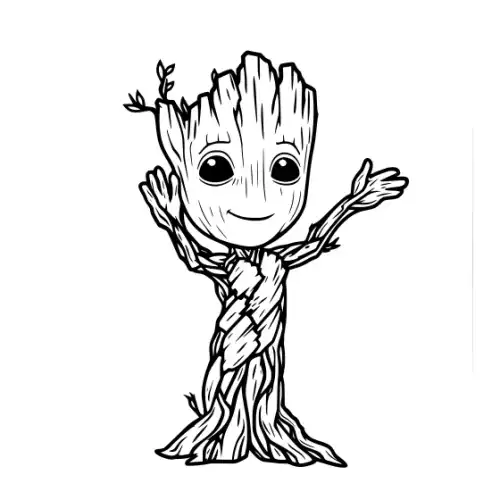 Baby Groot Silhouette SVG Design | SVG Files for Cricut & Print