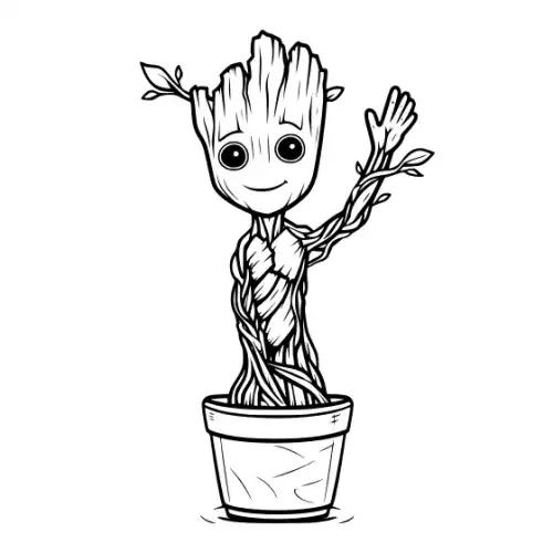 Baby Groot Silhouette SVG Design | SVG Files for Cricut & Print