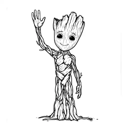 Baby Groot Silhouette SVG Design | SVG Files for Cricut & Print
