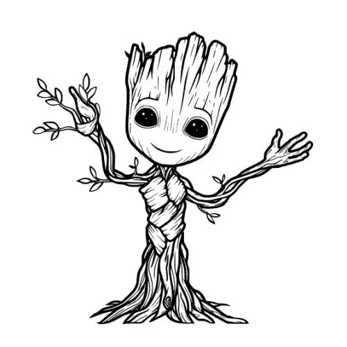 Baby Groot Silhouette SVG Design | SVG Files for Cricut & Print