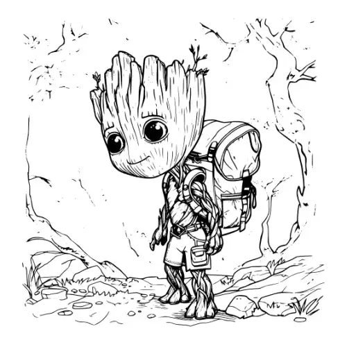 Baby Groot Silhouette SVG Design | SVG Files for Cricut & Print