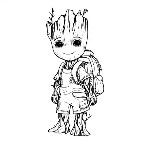 Baby Groot Silhouette SVG Design | SVG Files for Cricut & Print