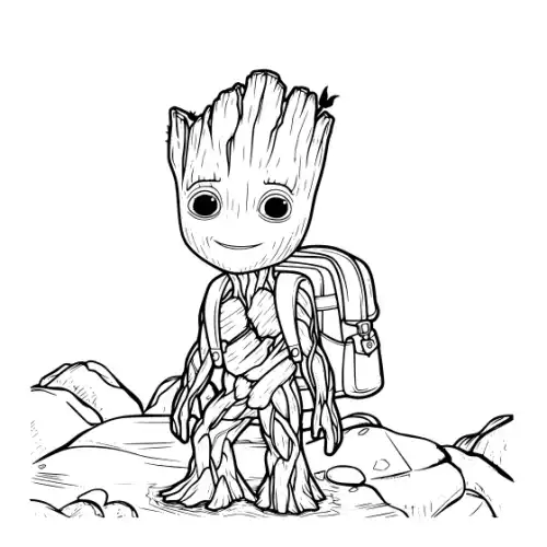 Baby Groot Silhouette SVG Design | SVG Files for Cricut & Print