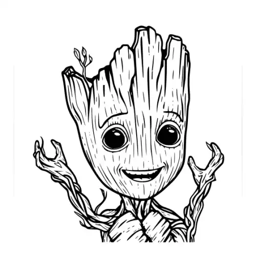 Baby Groot Silhouette SVG Design | SVG Files for Cricut & Print