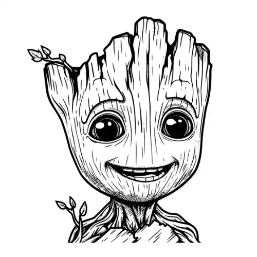 Baby Groot Silhouette SVG Design | SVG Files for Cricut & Print