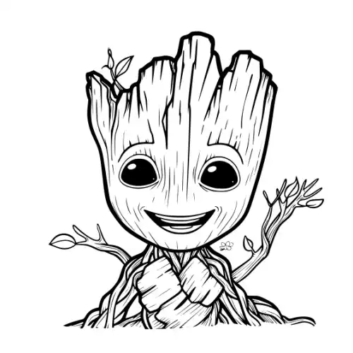 Baby Groot Silhouette SVG Design | SVG Files for Cricut & Print