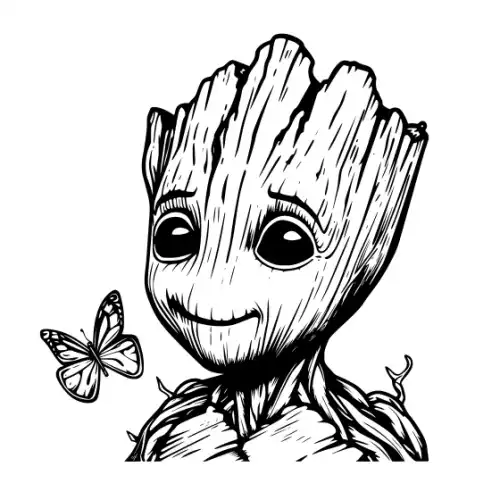 Baby Groot Silhouette SVG Design | SVG Files for Cricut & Print