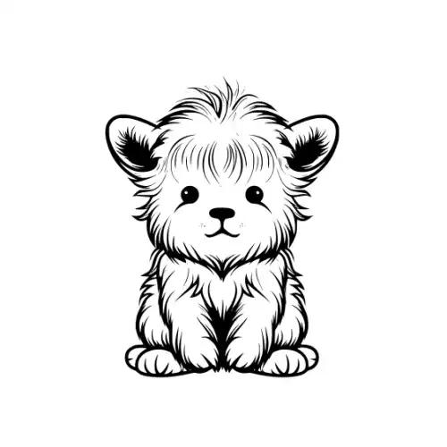 Baby Highland Cow Silhouette SVG Design | SVG Files for Cricut & Print