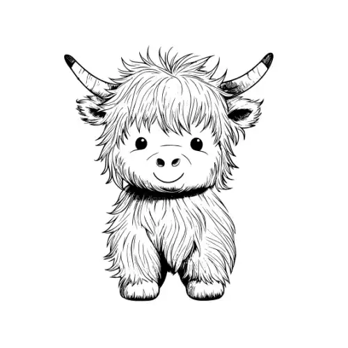 Baby Highland Cow Silhouette SVG Design | SVG Files for Cricut & Print