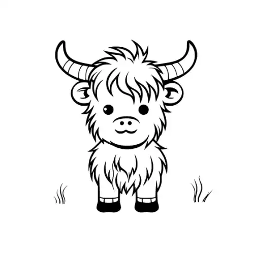 Baby Highland Cow Silhouette SVG Design | SVG Files for Cricut & Print