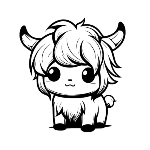 Baby Highland Cow Silhouette SVG Design | SVG Files for Cricut & Print