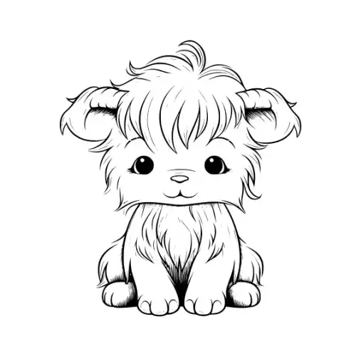 Baby Highland Cow Silhouette SVG Design | SVG Files for Cricut & Print