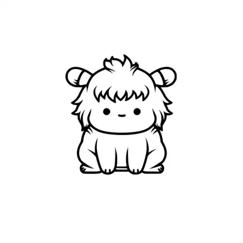 Baby Highland Cow Silhouette SVG Design | SVG Files for Cricut & Print