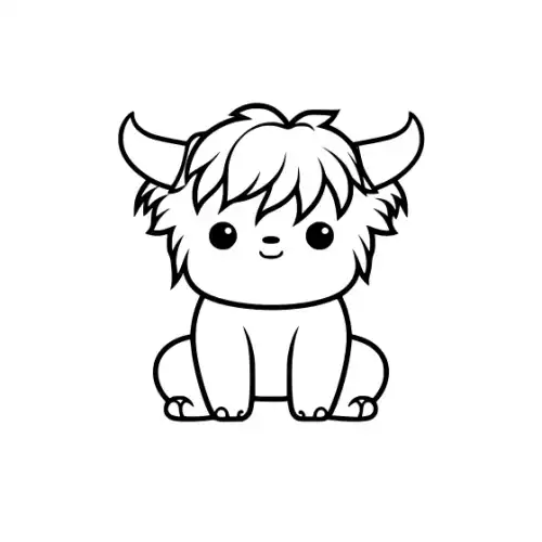 Baby Highland Cow Silhouette SVG Design | SVG Files for Cricut & Print