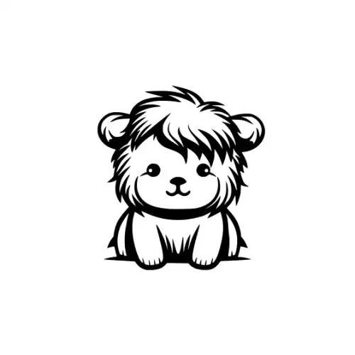 Baby Highland Cow Silhouette SVG Design | SVG Files for Cricut & Print