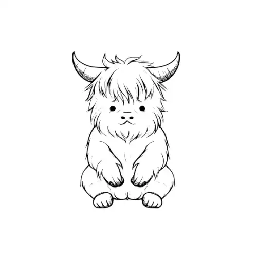 Baby Highland Cow Silhouette SVG Design | SVG Files for Cricut & Print