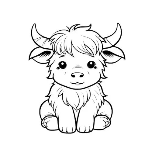 Baby Highland Cow Silhouette SVG Design | SVG Files for Cricut & Print