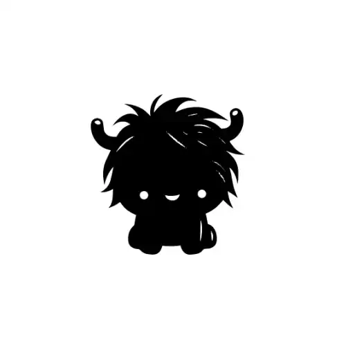 Baby Highland Cow Silhouette SVG Design | SVG Files for Cricut & Print