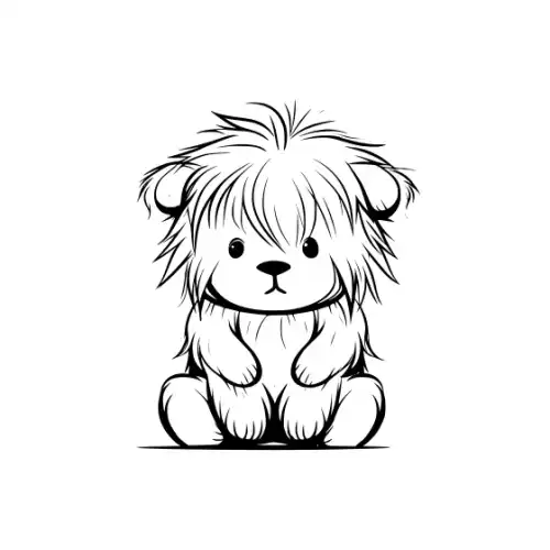 Baby Highland Cow Silhouette SVG Design | SVG Files for Cricut & Print