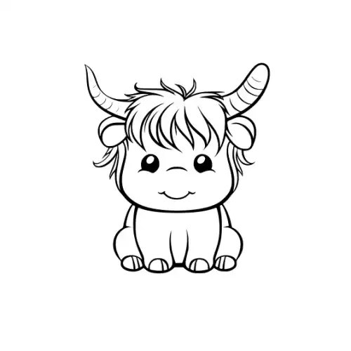 Baby Highland Cow Silhouette SVG Design | SVG Files for Cricut & Print